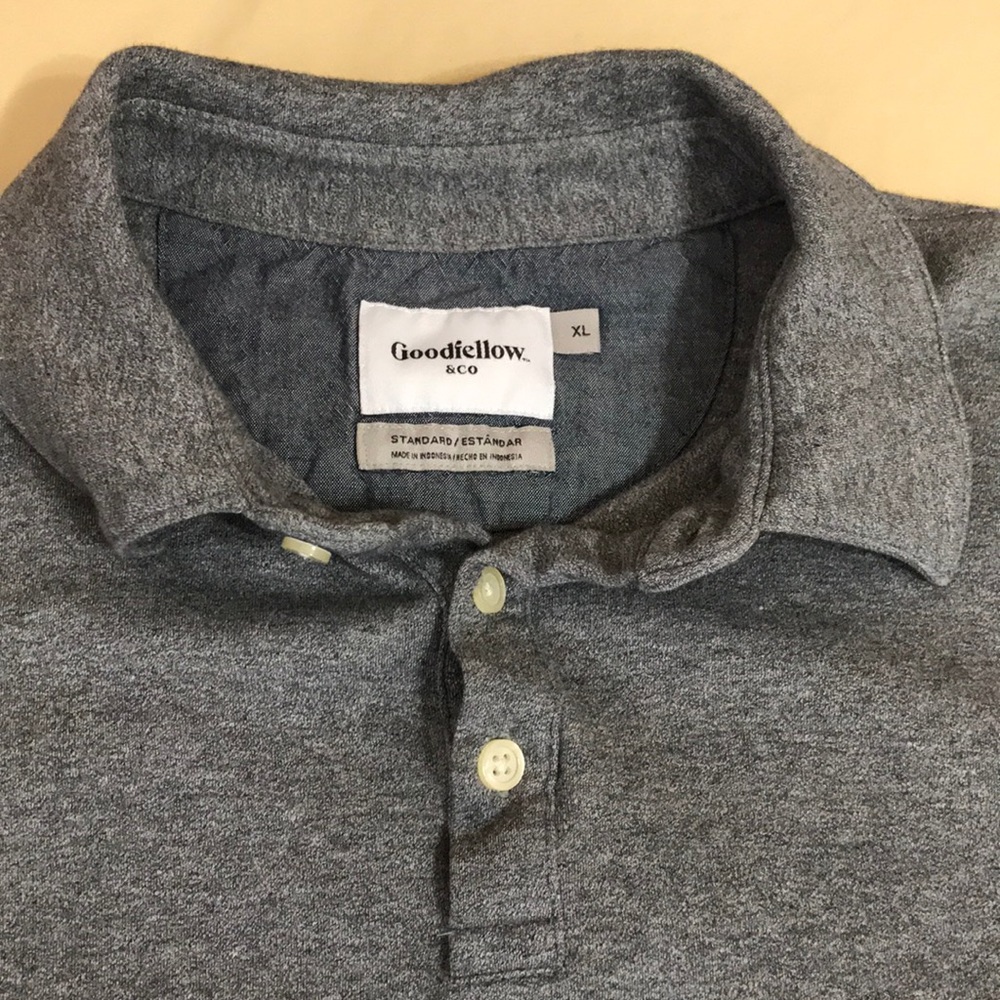 Goodfellow & Co Mens Gray Polo Size XL 100% Cotton Short Sleeve